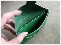 Cute Womens Orange Leather Envelope Wallet Slim Clutch Purse Checkbook Long Wallet for Women