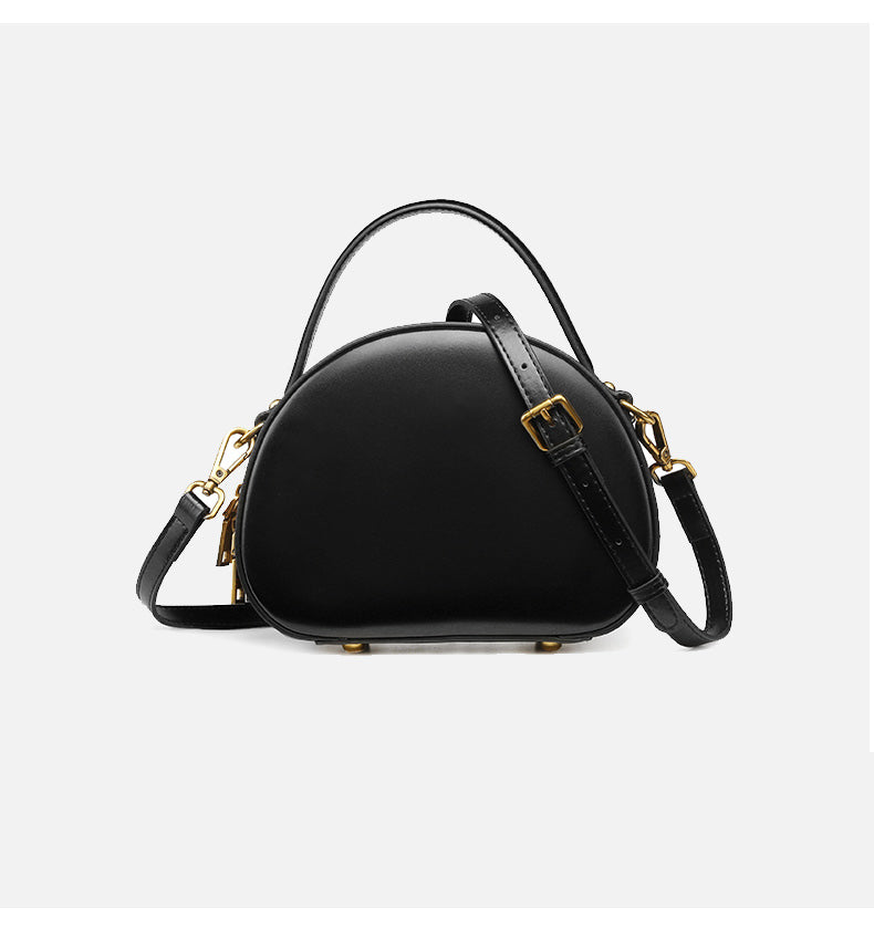 Cute Womens Green Leather Half Round Crossbody Purse Handbag Round Green Shoulder Bag for Women