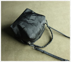 Cute Womens Black Camouflage NYLON Handbag Purse Cube NYLON Shoulder Bag Crossbody Purse for Ladies