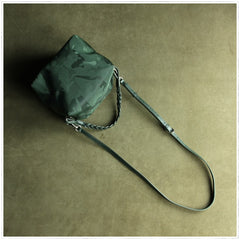 Cute Womens Green NYLON Handbag Purse Cube NYLON Shoulder Bag Crossbody Purse for Ladies