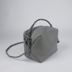 Cute Womens Dark Blue Leather Handbag Purse Cube Leather Shoulder Bag Crossbody Purse for Ladies