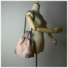 Cute Womens Khaki NYLON Bucket Handbag Purse Barrel NYLON Shoulder Bag Crossbody Purse for Ladies