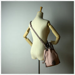 Cute Womens Navy&Gray NYLON Bucket Handbag Purse Barrel NYLON Shoulder Bag Crossbody Purse for Ladies
