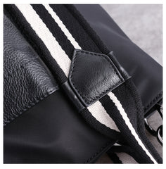 Cute Womens Nylon Leather Handbags Briefcase Mens Black Nylon 14'' Laptop Shoulder Purse for Ladies