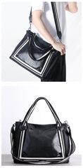 Cute Womens Nylon Leather Handbags Briefcase Mens Black Nylon 14'' Laptop Shoulder Purse for Ladies