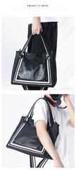 Cute Womens Nylon Leather Handbags Briefcase Mens Black Nylon 14'' Laptop Shoulder Purse for Ladies