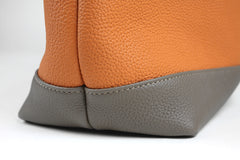 Cute Womens Orange Leather Shoulder Tote Bag Best Tote Handbag Shopper Bag Purse for Ladies