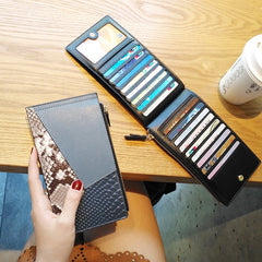 Cute Womens Patchwork Light Coffee Leather Card Wallet Card Clutch Wallet Zip Card Holder Wallet for Women