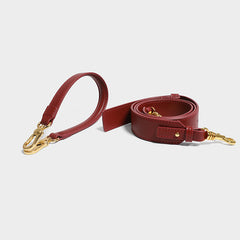 Cute Womens Red Leather Saddle Round Handbag Shoulder Bag Round Crossbody Purse for Women