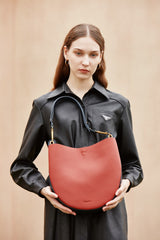 Cute Womens Black Leather Saddle Round Shoulder Bag Round Crossbody Purse for Women