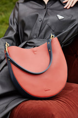 Cute Womens Black Leather Saddle Round Shoulder Bag Round Crossbody Purse for Women