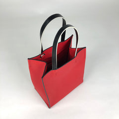 Cute Womens Orange Leather Tote Bag Best Tote Handbag Small Shopper Bag Purse for Ladies