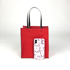 Cute Womens Orange Leather Tote Bag Best Tote Handbag Small Shopper Bag Purse for Ladies