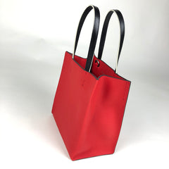 Cute Womens Orange Leather Tote Bag Best Tote Handbag Small Shopper Bag Purse for Ladies