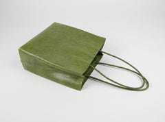 Cute Womens Small Green Leather Shoulder Tote Bag Small Best Tote Shopper Bag Purse for Ladies