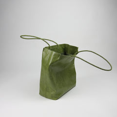 Cute Womens Small Green Leather Shoulder Tote Bag Small Best Tote Shopper Bag Purse for Ladies