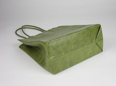 Cute Womens Small Green Leather Shoulder Tote Bag Small Best Tote Shopper Bag Purse for Ladies
