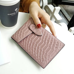 Cute Womens Snake Pattern Pink Leather Card Wallets Card Clutch Card Holder Wallet for Women