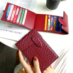 Cute Womens Snake Pattern Pink Leather Card Wallets Card Clutch Card Holder Wallet for Women