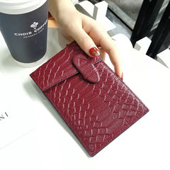 Cute Womens Snake Pattern Red Leather Card Wallets Card Clutch Card Holder Wallet for Women