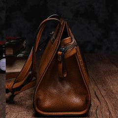 Cute Black WOmens Leather Heart Satchel Bags Brown Leather Shoulder Bag Purse for Ladies