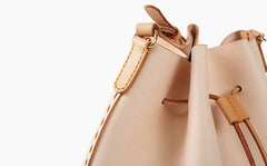 Cute Handmade Leather Womens Bucket Shoulder Bag Barrel Crossbody Purse for Women