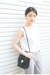 Cute LEATHER Black WOMENs SHOULDER BAG Purses FOR WOMEN