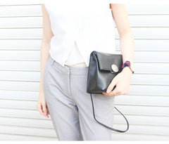 Cute LEATHER Black WOMENs SHOULDER BAG Purses FOR WOMEN
