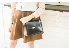 Cute LEATHER Black WOMENs SHOULDER Bag Unique Crossbody BAG Purses FOR WOMEN