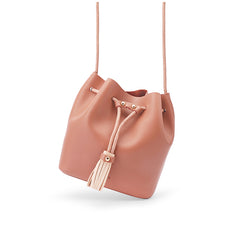 Cute LEATHER Bucket Bag WOMENs SHOULDER BAG Purses FOR WOMEN