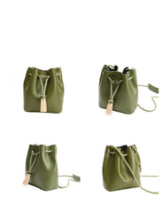 Cute LEATHER Bucket Bag WOMENs SHOULDER BAG Purses FOR WOMEN