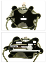Cute LEATHER Bucket Bag WOMENs SHOULDER BAG Purses FOR WOMEN