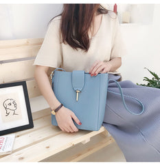 Cute LEATHER Fashion Bucket Bag WOMENs SHOULDER BAG Purses FOR WOMEN