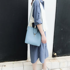 Cute LEATHER Fashion Bucket Bag WOMENs SHOULDER BAG Purses FOR WOMEN