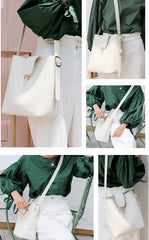Cute LEATHER Fashion Bucket Bag WOMENs SHOULDER BAG Purses FOR WOMEN