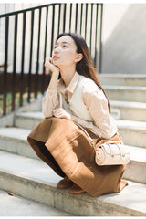 Cute LEATHER WOMENs Barrel SHOULDER Bag Crossbody BAG Purses FOR WOMEN