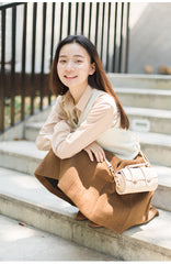 Cute LEATHER WOMENs Barrel SHOULDER Bag Crossbody BAG Purses FOR WOMEN