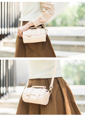 Cute LEATHER WOMENs Barrel SHOULDER Bag Crossbody BAG Purses FOR WOMEN