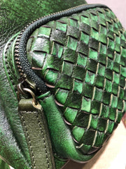 Cute Leather Womens Backpacks Small Braided Leather Backpack Red Trendy Backpacks for Ladies