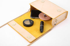 Cute Leather Womens Mini Chain Purse Makeup Fashion Handbags Chain Shoulder Bag for Women