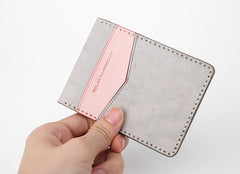 Cute Leather Womens Slim License Wallet Front Pocket Wallet Slim Card Wallet for Women