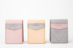 Cute Leather Womens Slim License Wallet Front Pocket Wallet Slim Card Wallet for Women