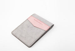 Cute Leather Womens Slim License Wallet Front Pocket Wallet Slim Card Wallet for Women