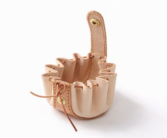 Cute Leather Womens Small Beige Change Wallet Coin Holder Change Holder for Women