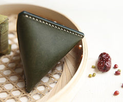 Cute Leather Womens Small Triangular Change Wallet Coin Holder Change Holder for Women