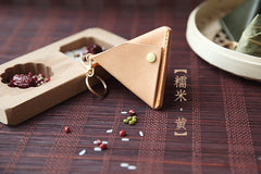 Cute Leather Womens Small Triangular Change Wallet Coin Holder Change Holder for Women