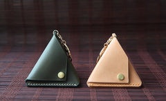 Cute Leather Womens Small Triangular Change Wallet Coin Holder Change Holder for Women