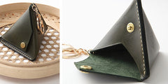 Cute Leather Womens Small Triangular Change Wallet Coin Holder Change Holder for Women