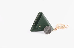 Cute Leather Womens Small Triangular Change Wallet Coin Holder Change Holder for Women