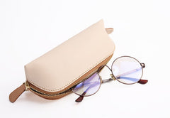 Cute Leather Womens Zipper Makeup Purse Clutch Glasses Case Makeup Holder for Women